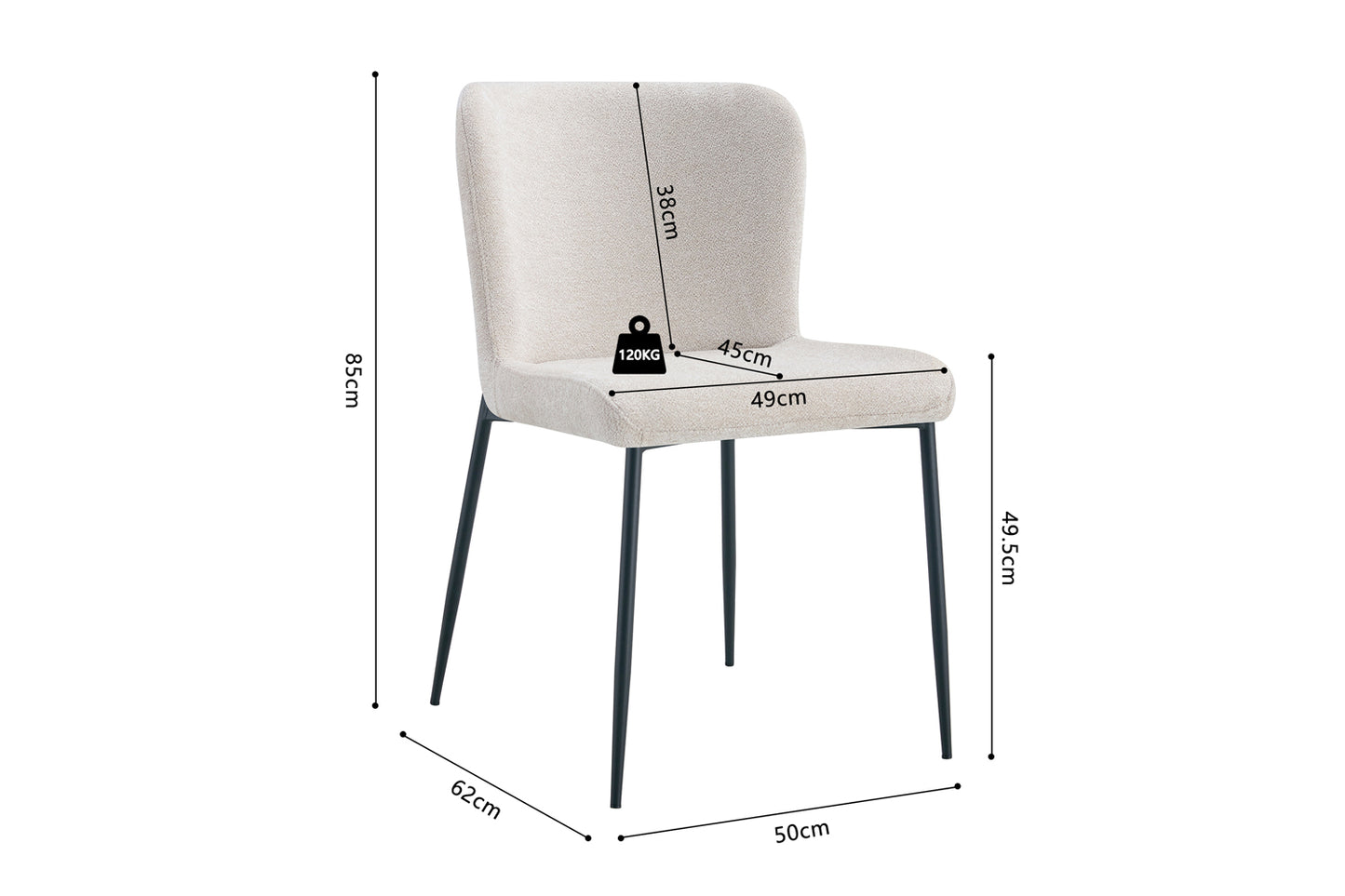 Chaise 'Lisa' Bouclé