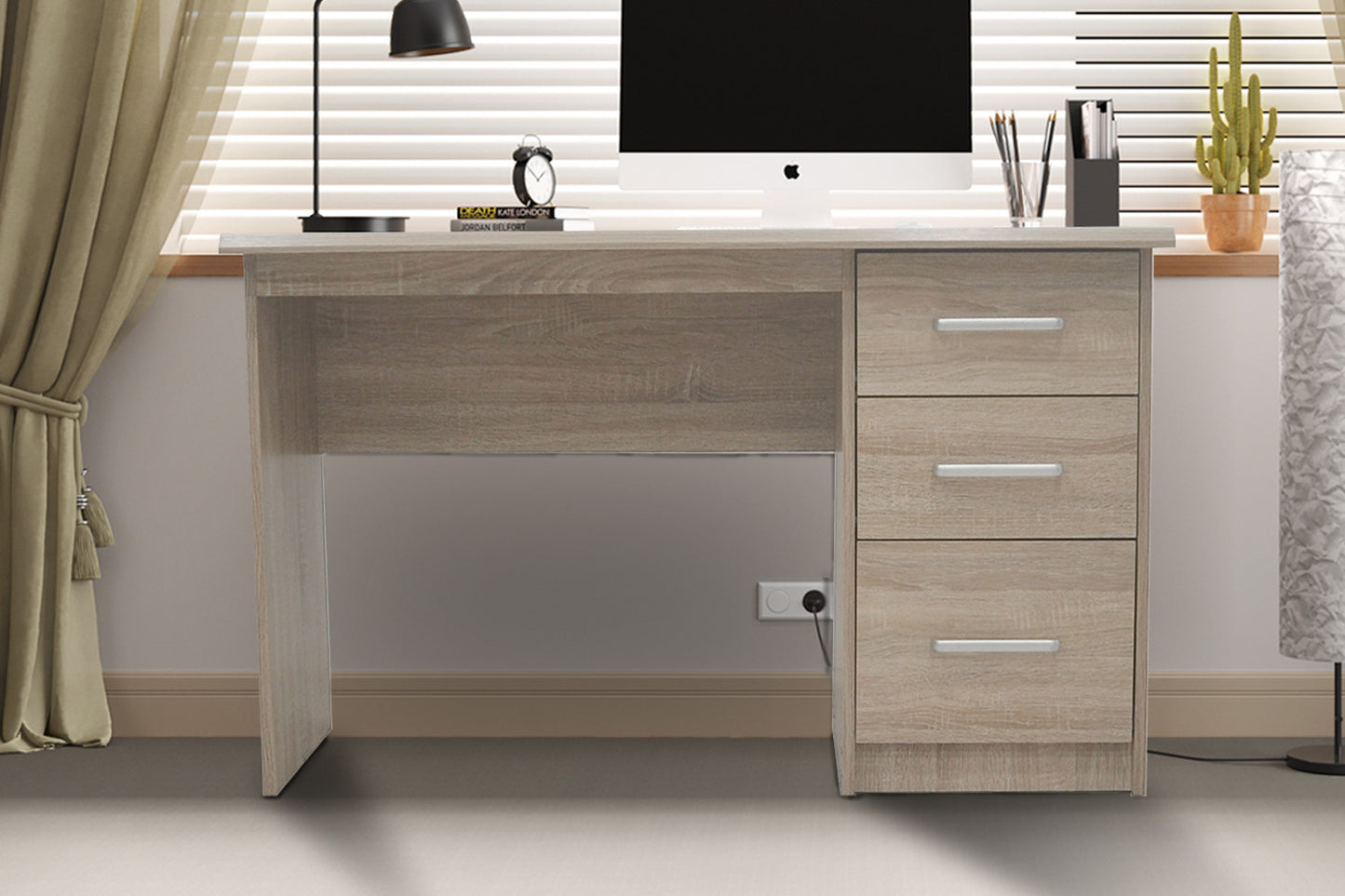 Bureau 'Mateo' 3 tiroirs Blanc