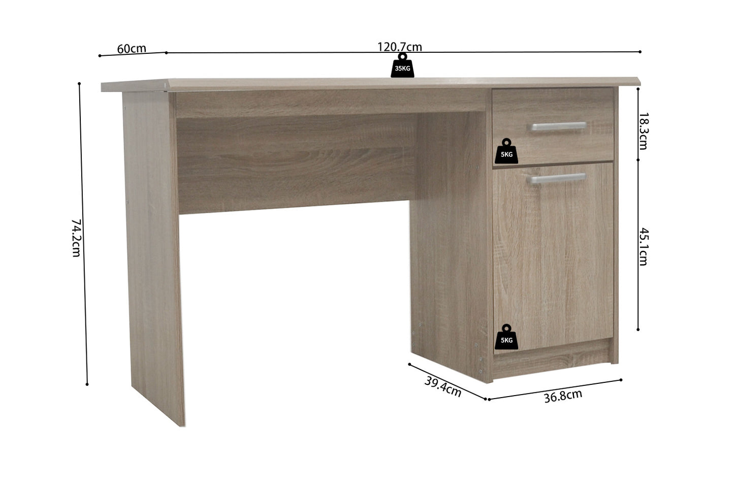 Bureau 'Milou' 1 tiroir 1 porte