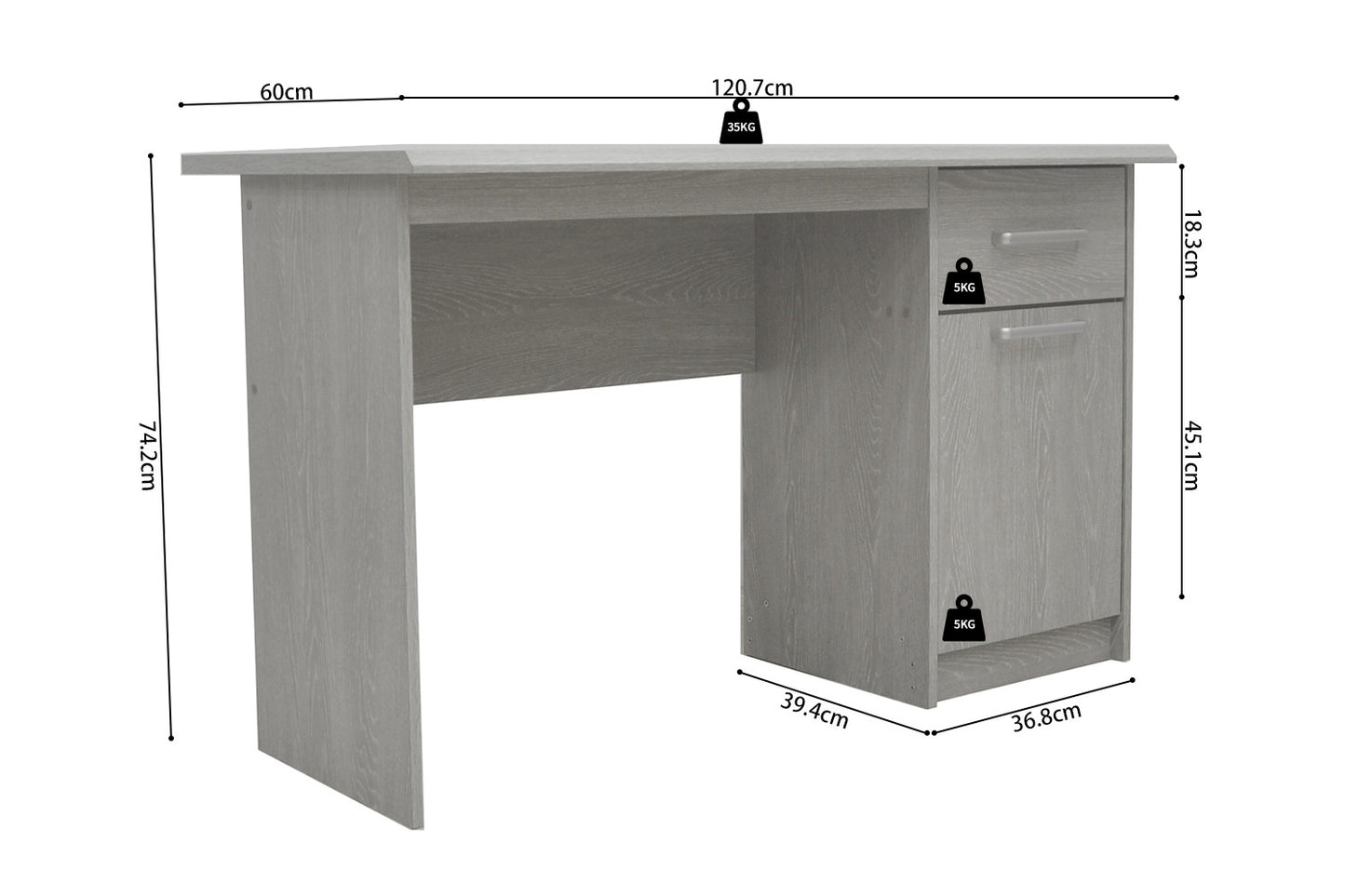 Bureau 'Milou' 1 tiroir 1 porte