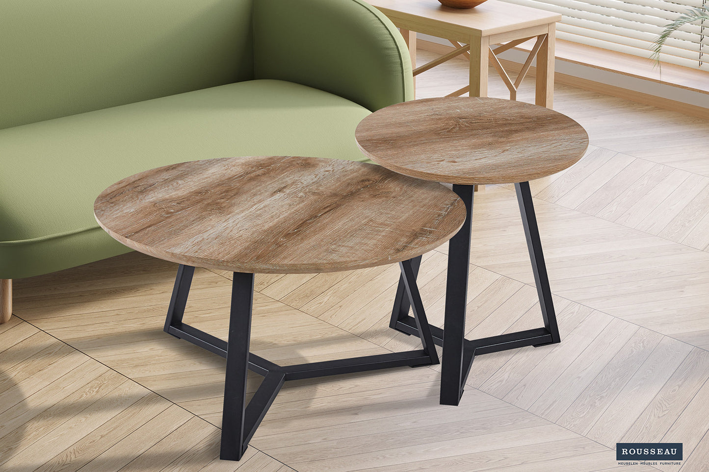 Table basse 'Paso 3' Décor Chêne Vieilli