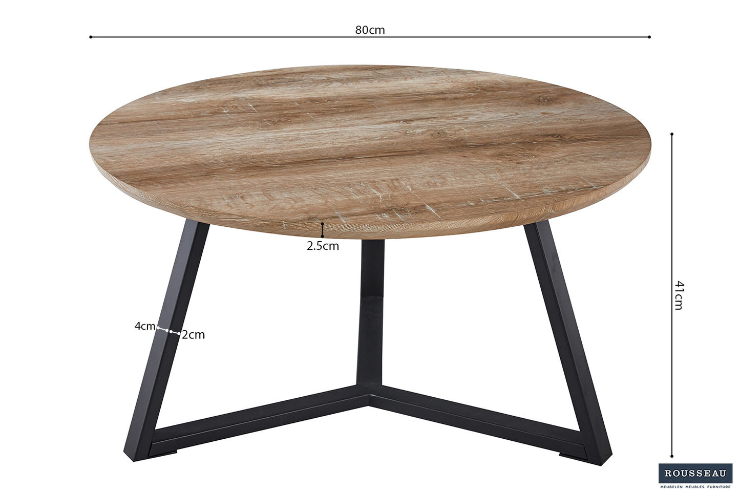 Table basse 'Paso 3' Décor Chêne Vieilli
