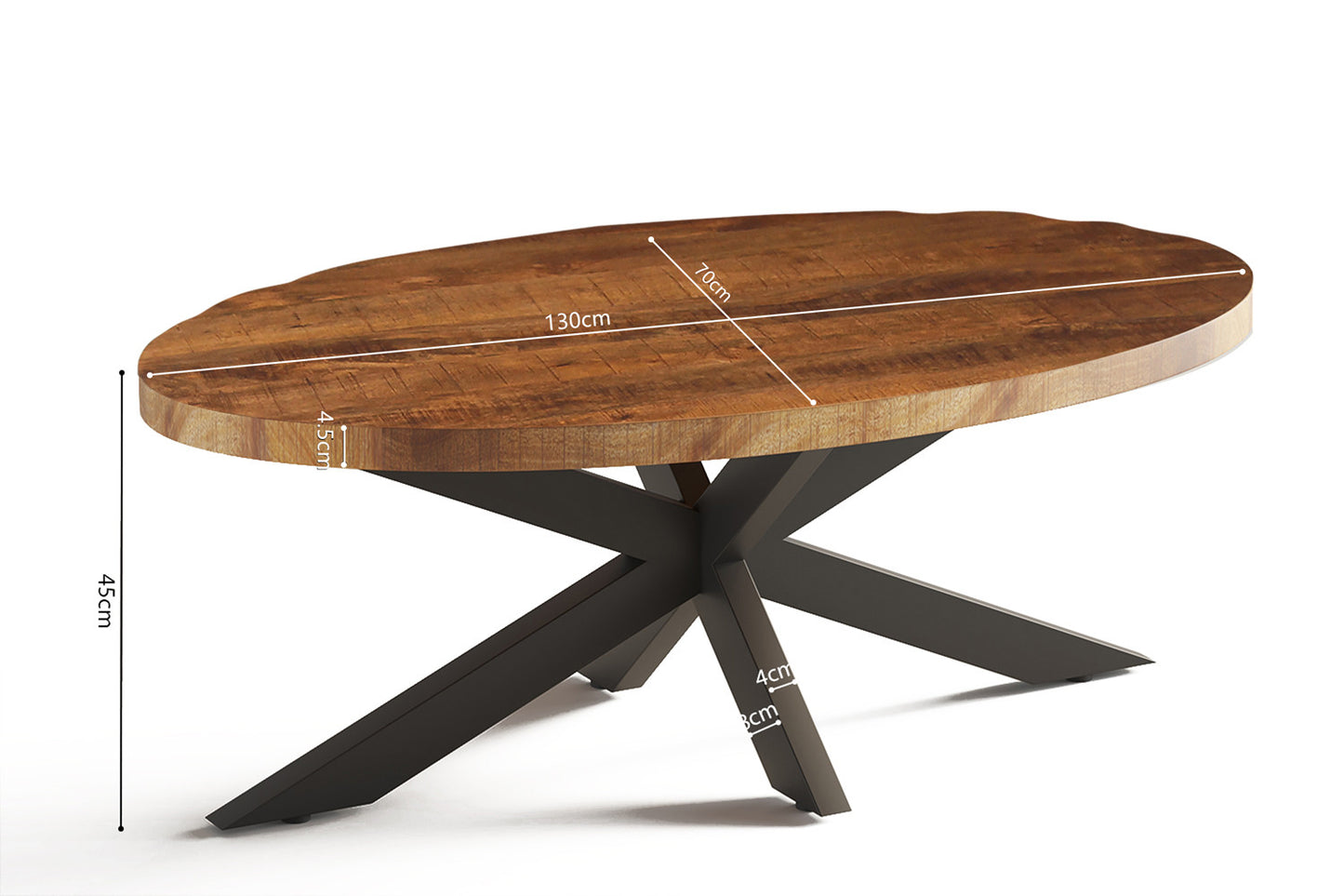 Table basse 'Madeira' Ovale Bois de Manguier