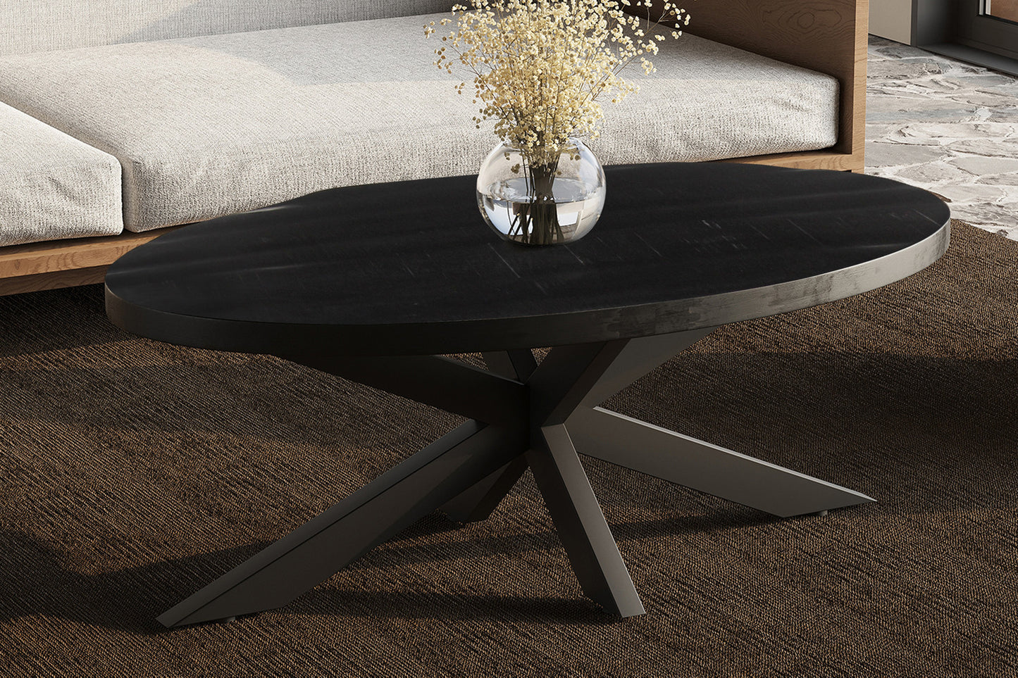 Table basse 'Madeira' Ovale Bois de Manguier