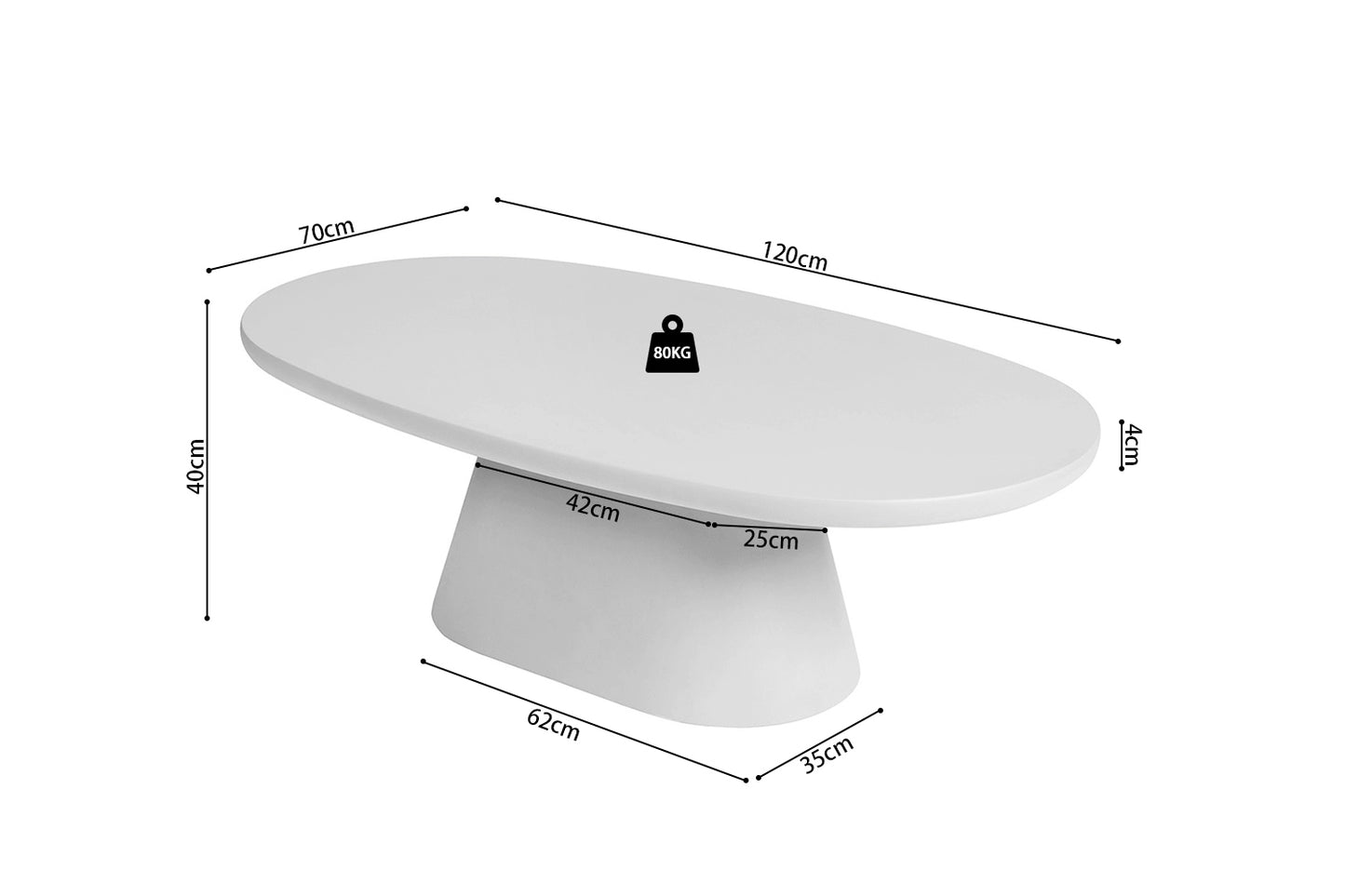 Tavira Oval Coffee Table 120cm