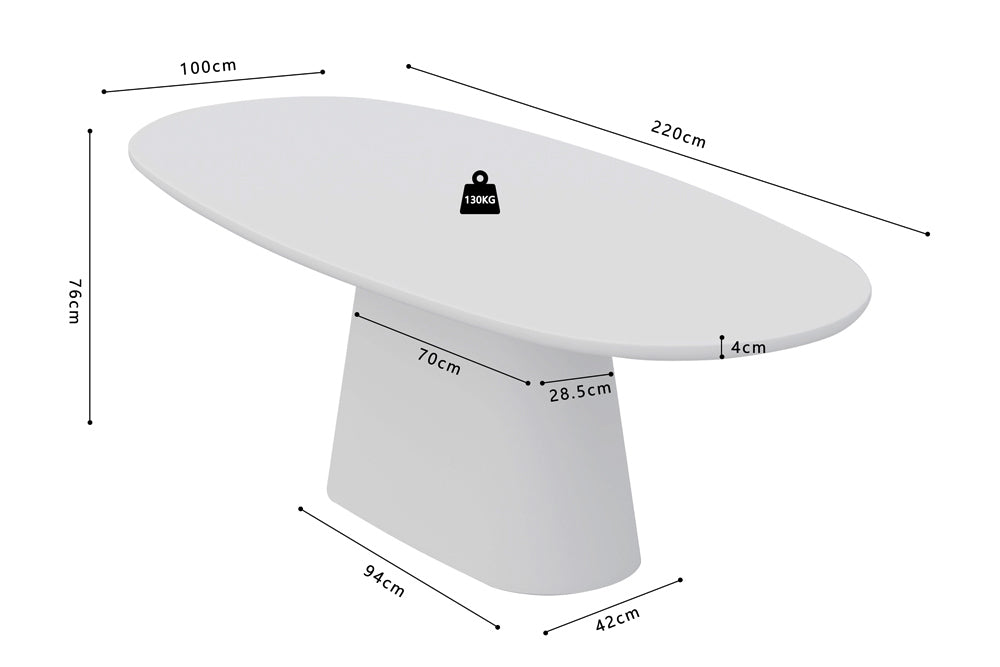 Table Tavira 220cm ovale