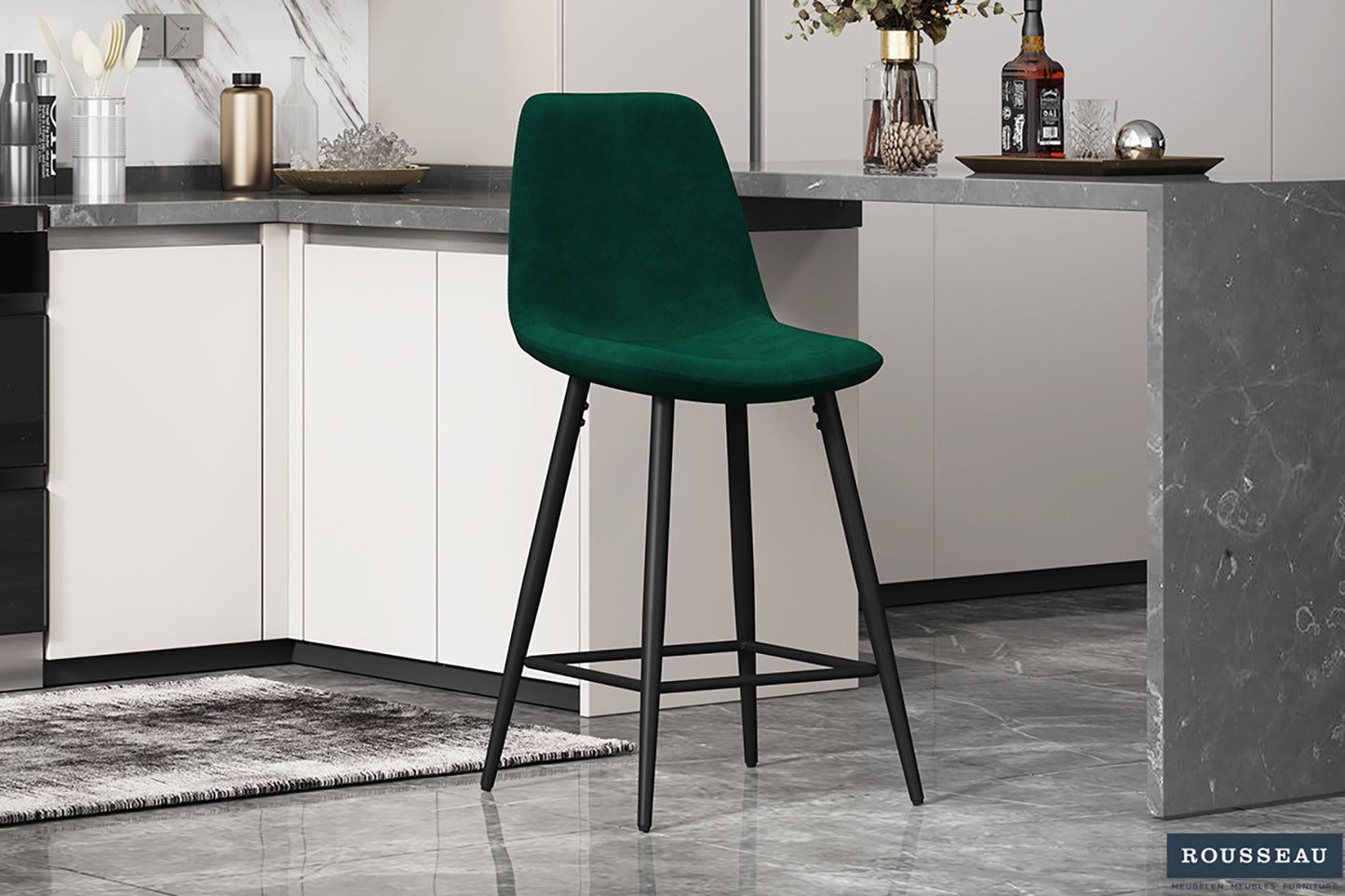 Chaise de Comptoir 'Boy' Velours