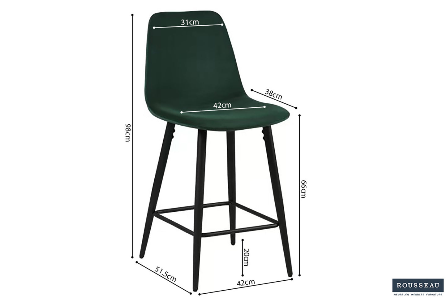 Chaise de Comptoir 'Boy' Velours