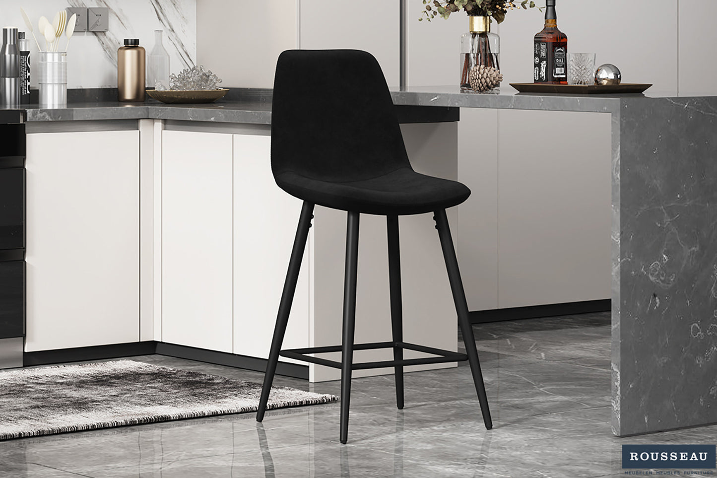 Chaise de Comptoir 'Boy' Velours