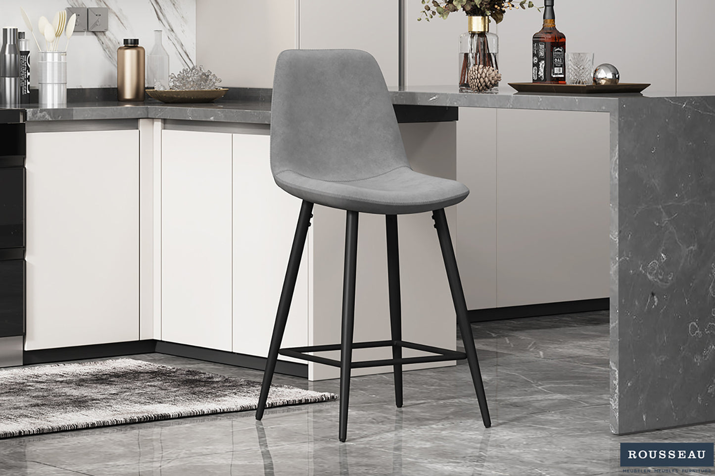 Chaise de Comptoir 'Boy' Velours