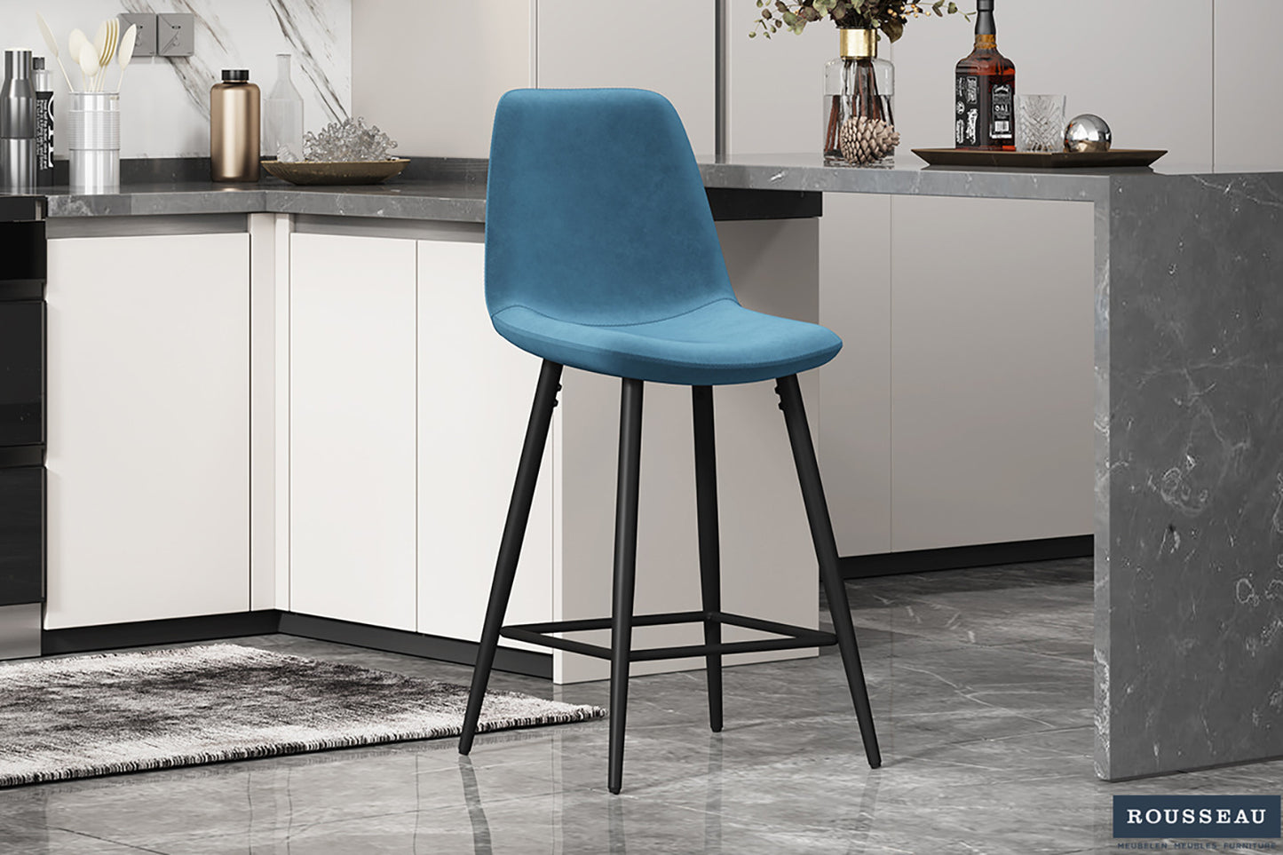 Chaise de Comptoir 'Boy' Velours