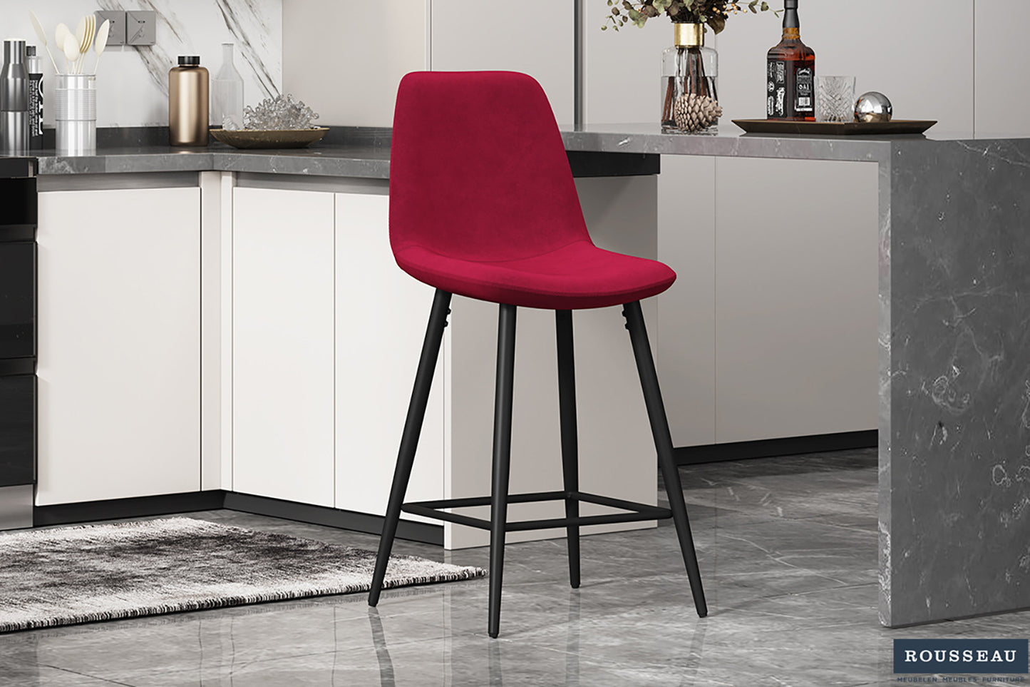 Chaise de Comptoir 'Boy' Velours