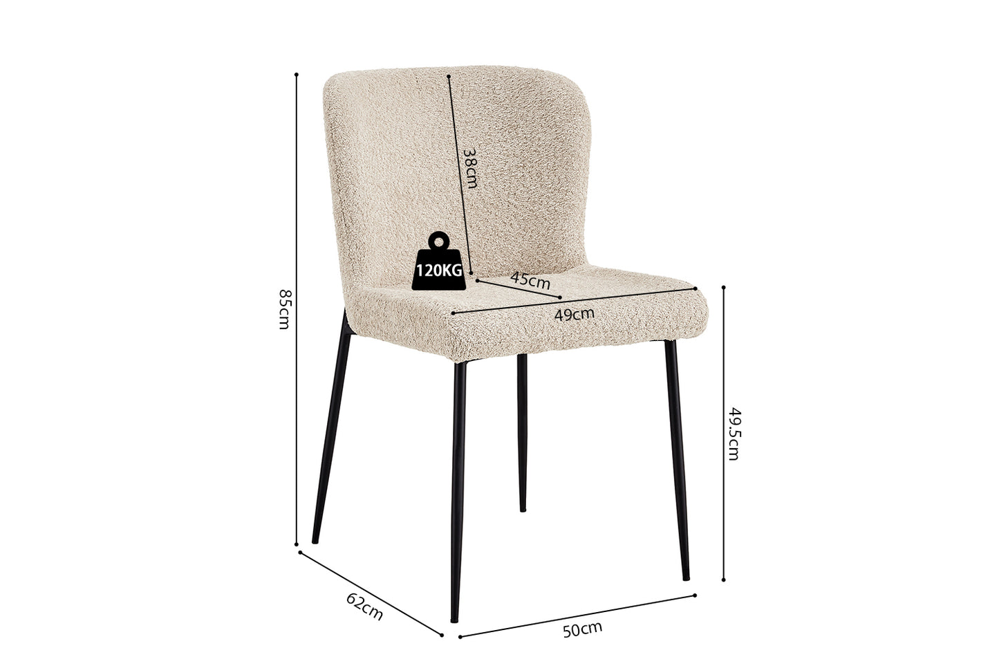 Chaise 'Lisa' Bouclé