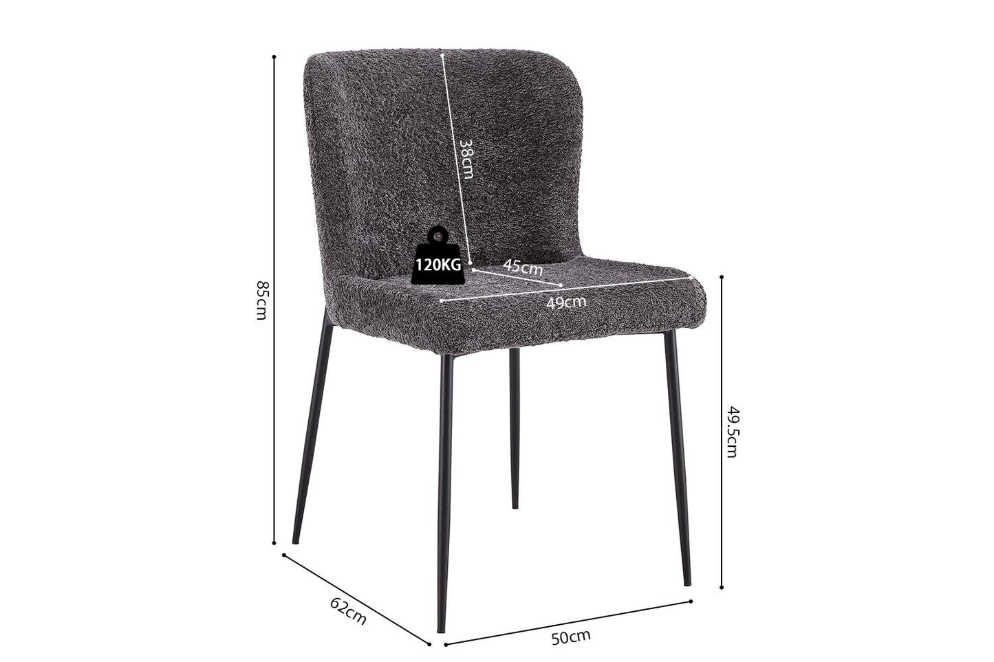 Chaise 'Lisa' Bouclé