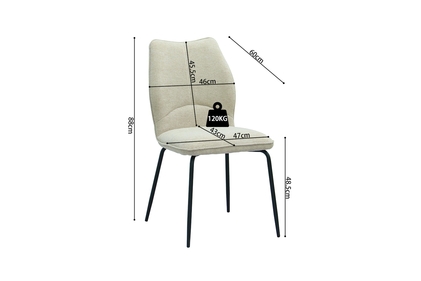 Chaise 'Lara' Tissus