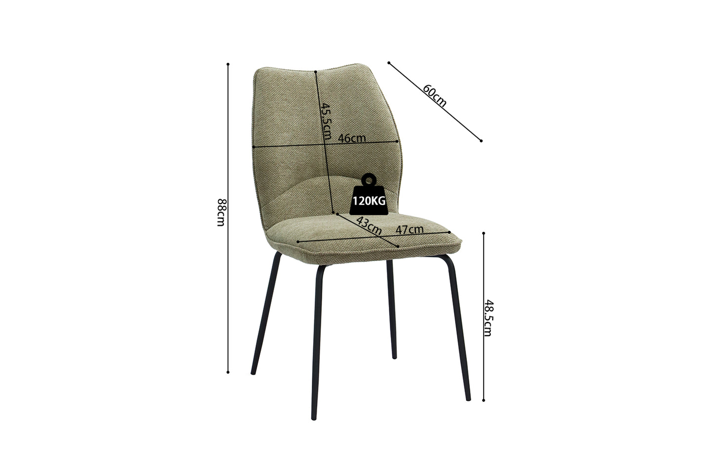 Chaise 'Lara' Tissus