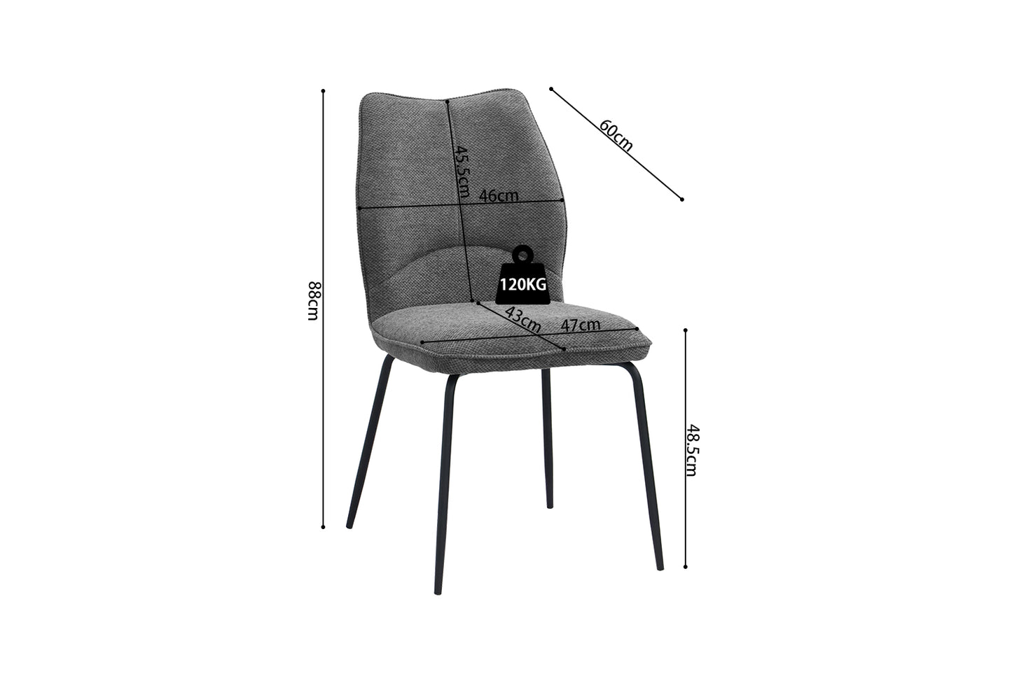 Chaise 'Lara' Tissus