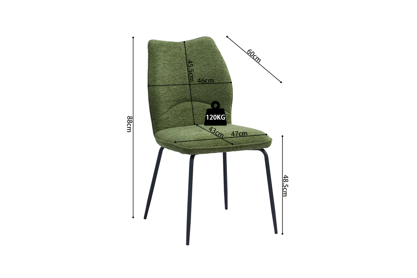 Chaise 'Lara' Tissus