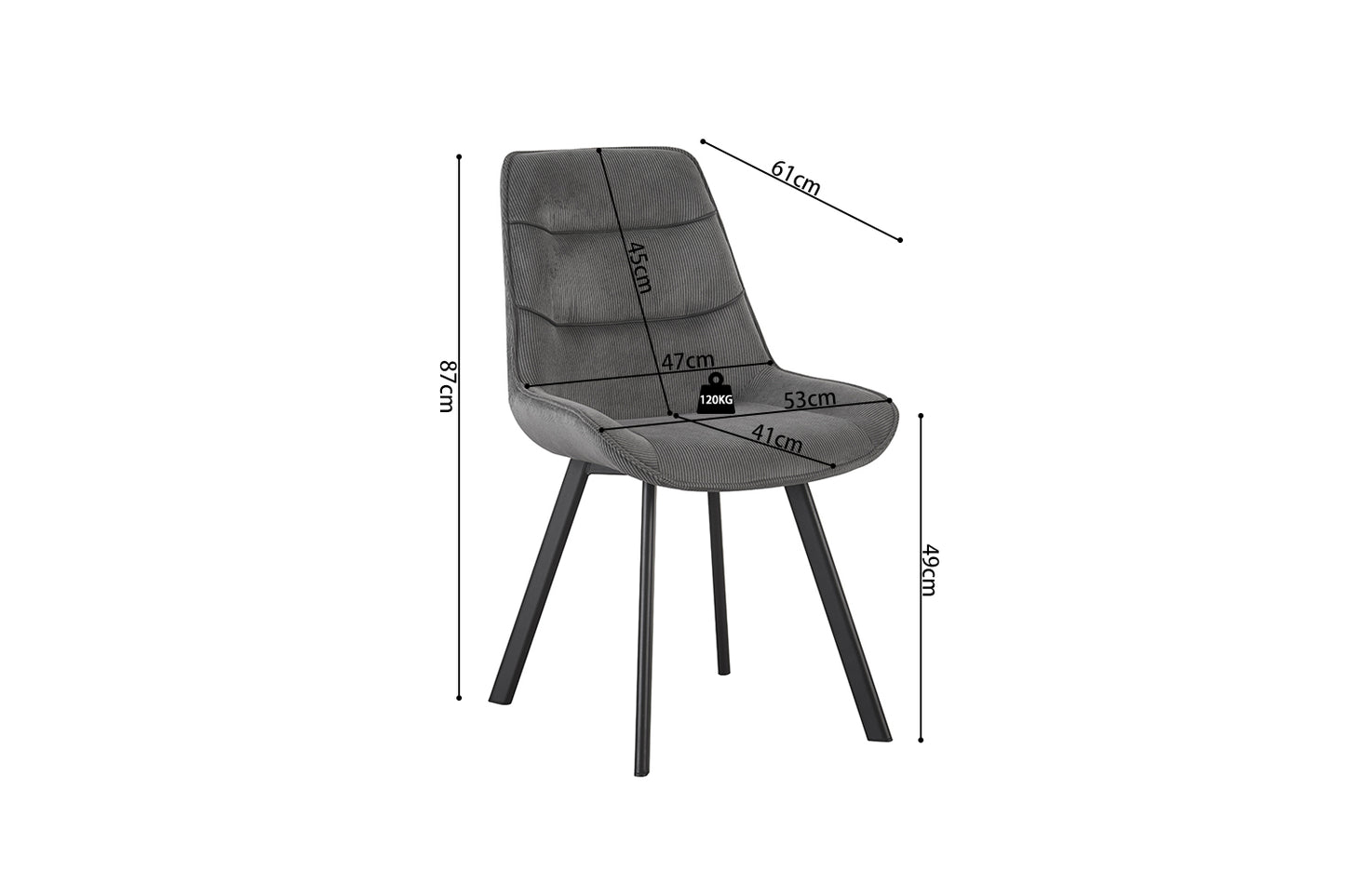 Chaise 'Amelie' Corduroy