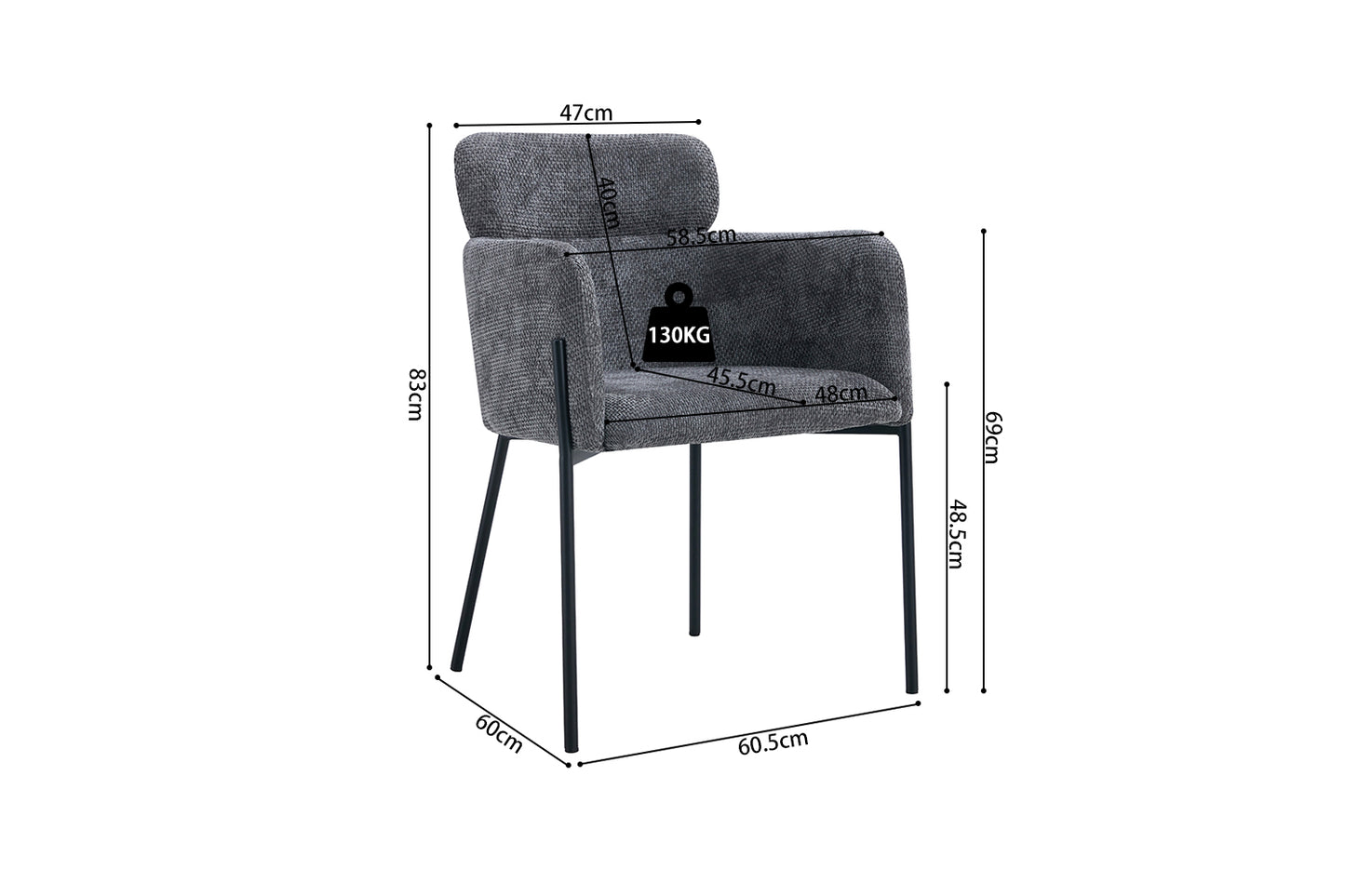 Chaise 'Naomi' Tissus