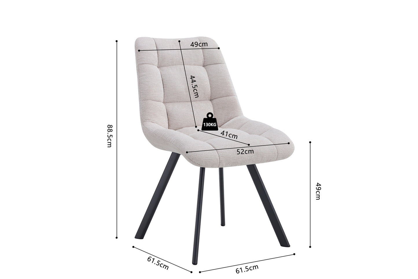Chaise 'Lizzy' Tissus