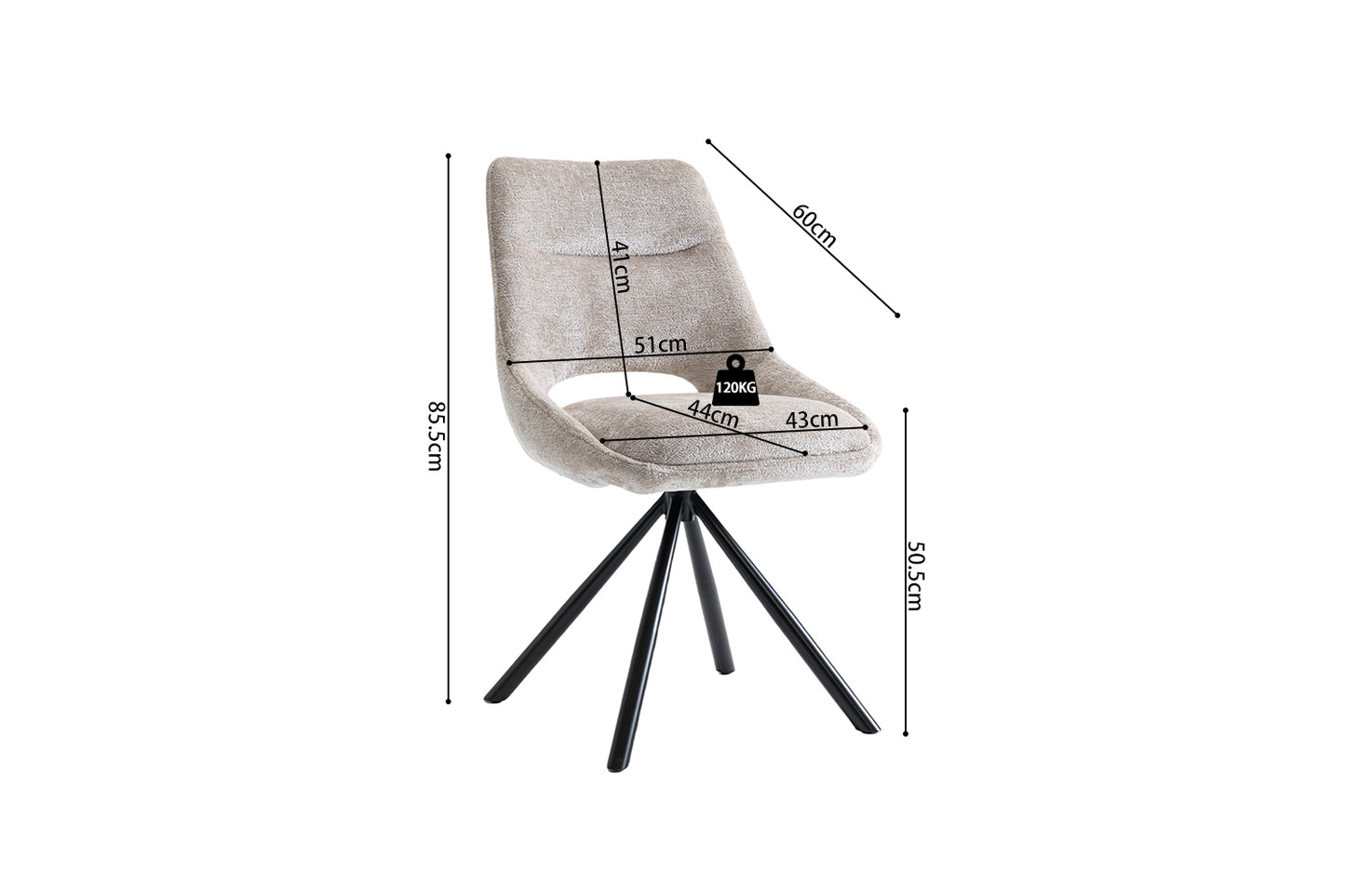 Chaise 'Dante' Tissus