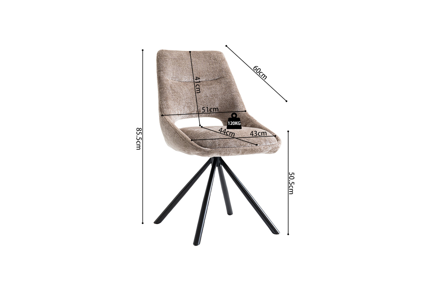 Chaise 'Dante' Tissus