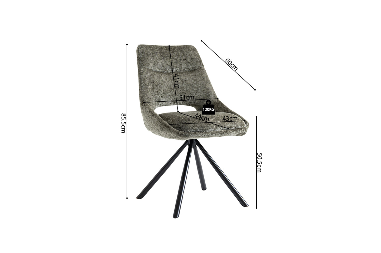 Chaise 'Dante' Tissus