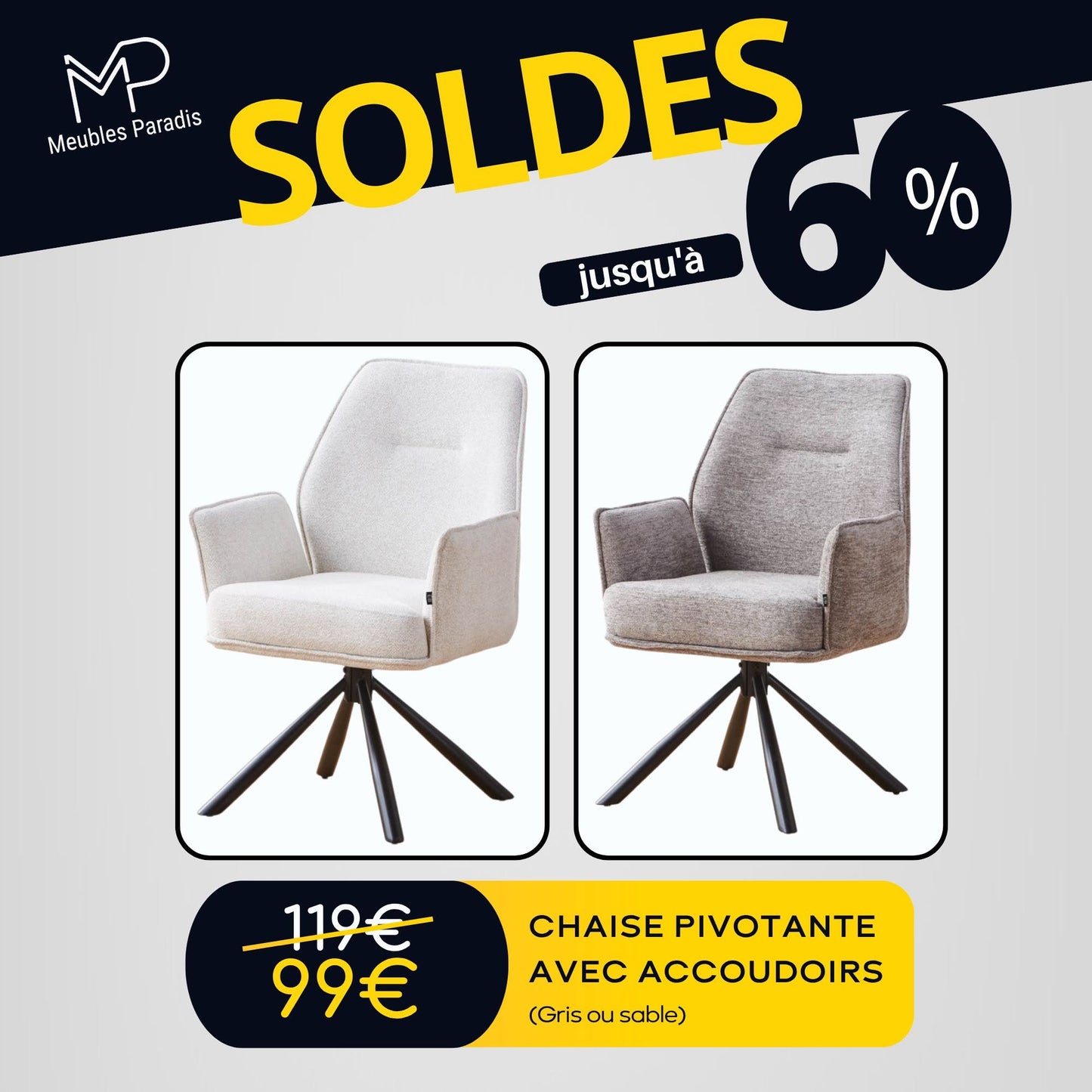 Chaises pivotantes