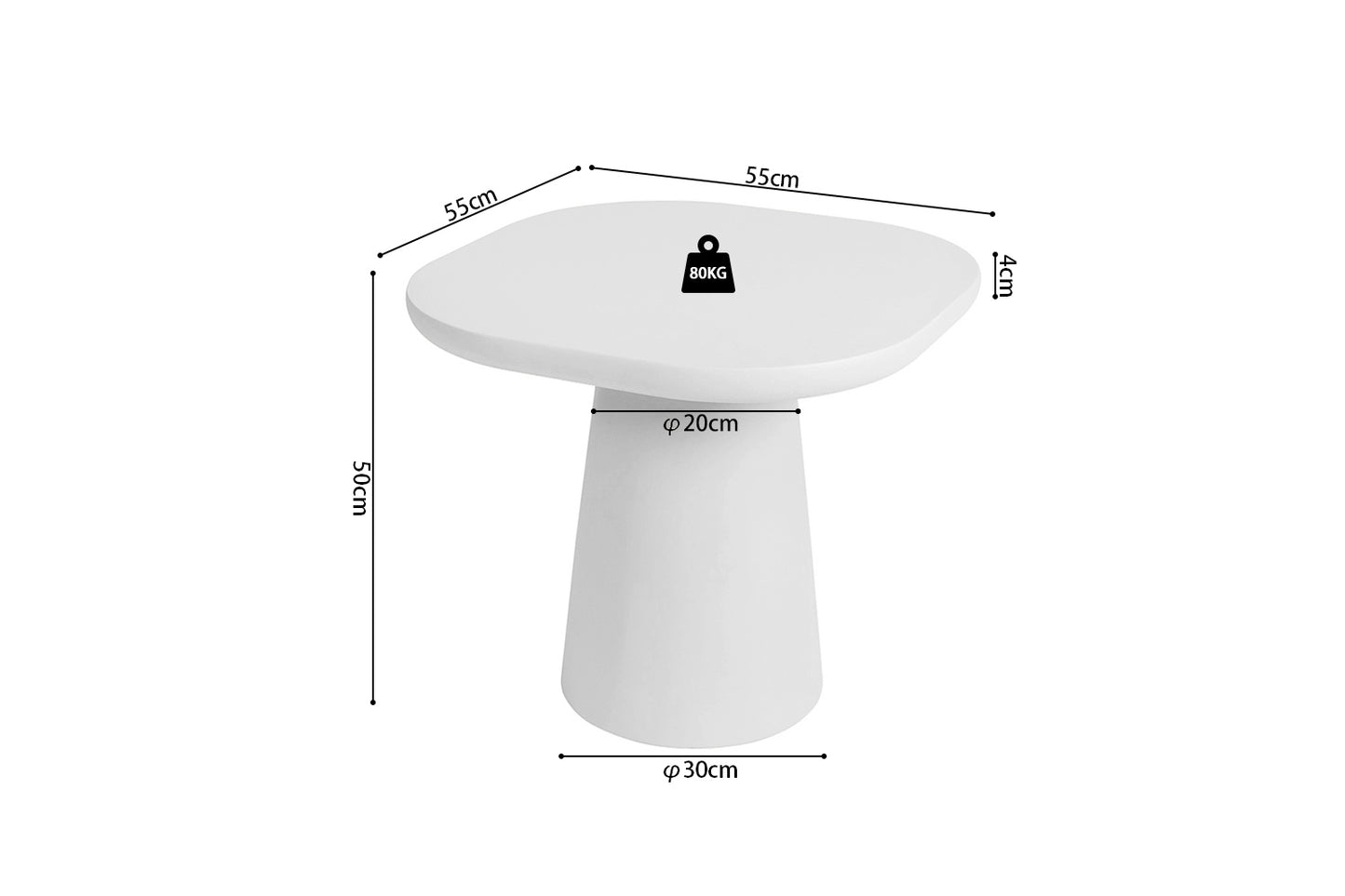 Table Basse Tavira ovale 55cm