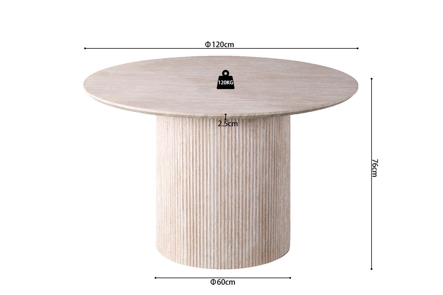 Table Lagos ronde 120cm