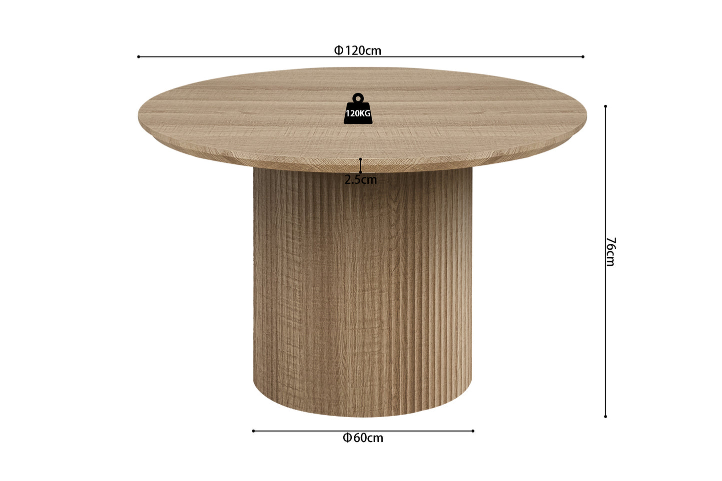 Table Lagos ronde 120cm